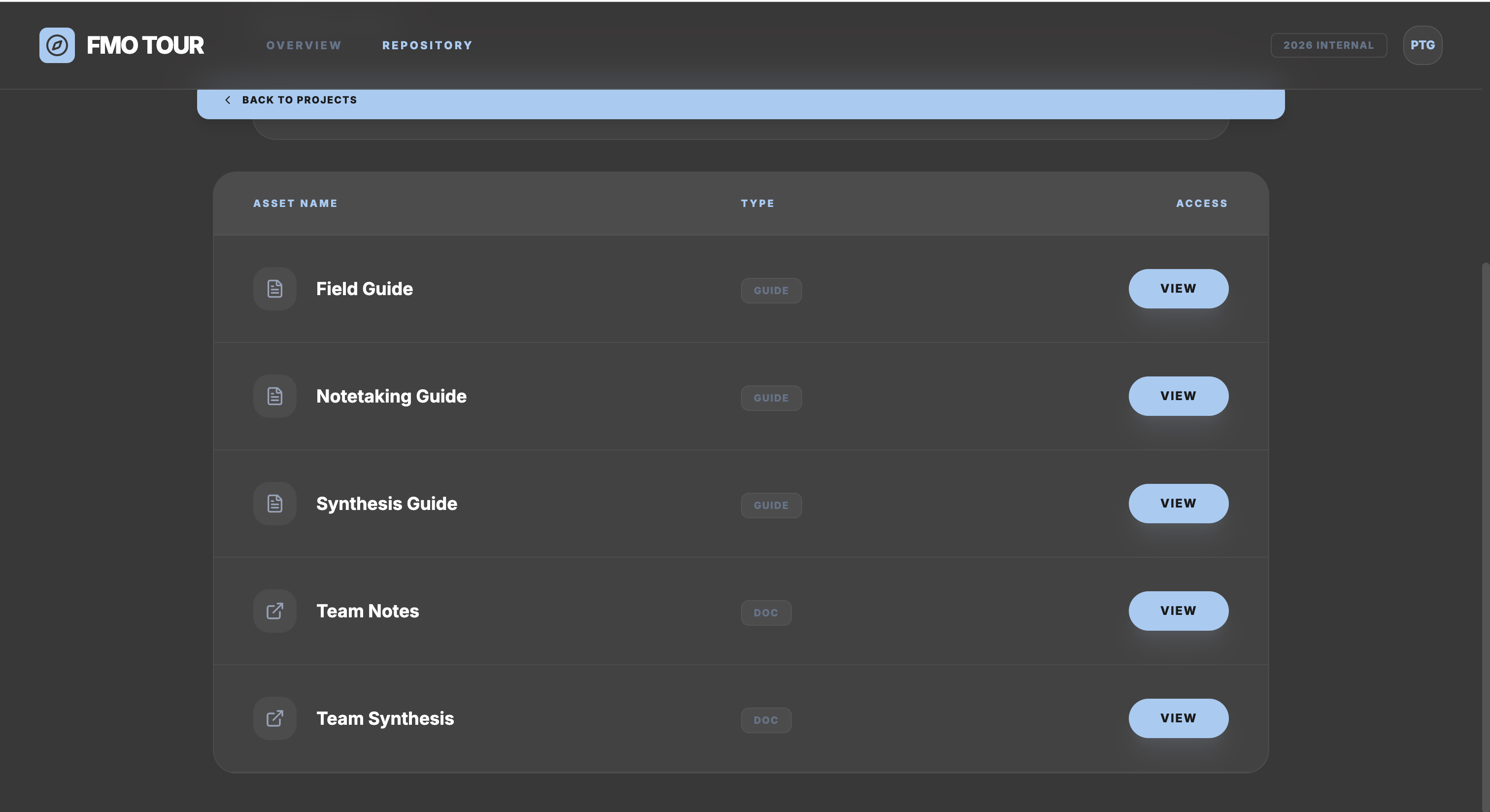 FMO Tour repository with field guides and synthesis documents